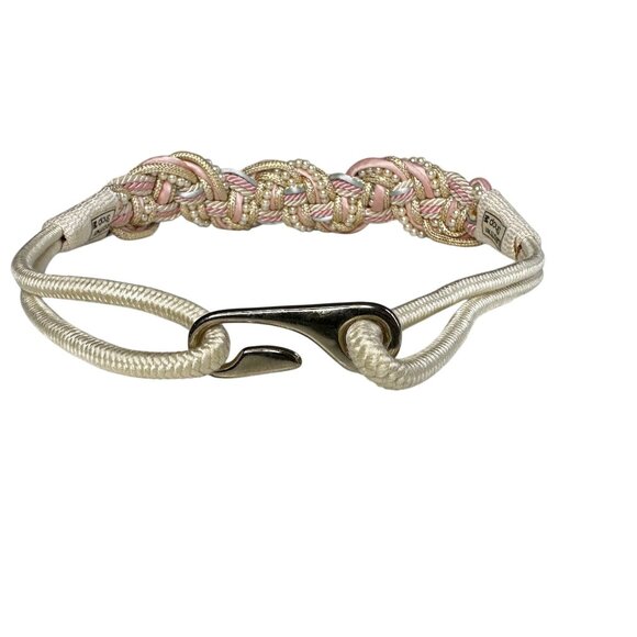 Vintage Braided Leather Belt Brown Cord Western Cottagecore Boho 80s Sz M - Picture 6 of 7